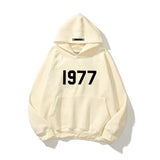 Fashion Brand Sweater High Street Loose Fleece-lined 1977 Words Sweater Men's And Women's Hoodies Heritage cosmetics and beauty care