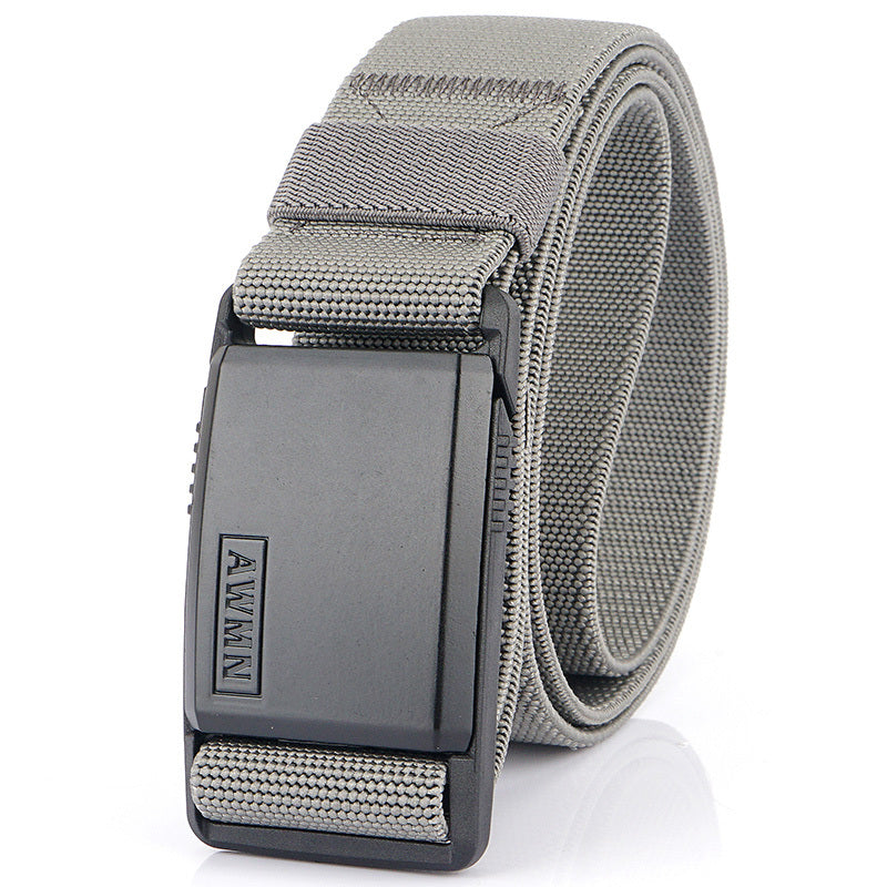 Automatic buckle elastic canvas belt - Heritage cosmetics and beauty care