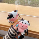 Cartoon Cute Cow Earphone Sleeves Drop-resistant Silicone Protective Soft Case Heritage cosmetics and beauty care