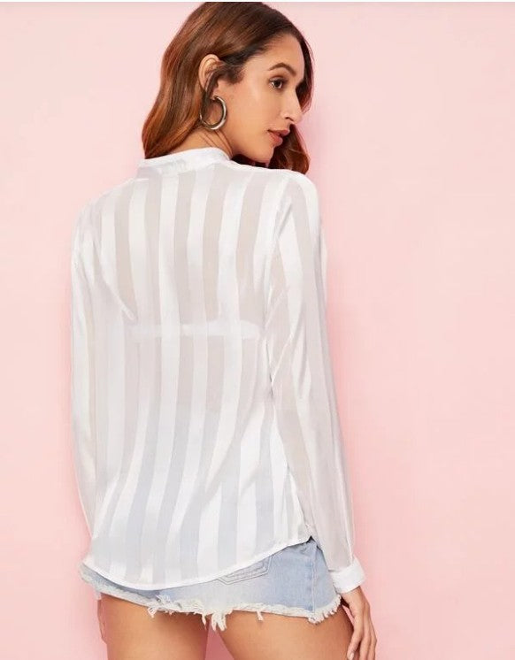 See-through tops striped shirts for sun protection Heritage cosmetics and beauty care