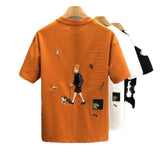 Cartoon Printed Short-sleeved T-shirt Men's Clothes Men's Loose T-shirt - Heritage cosmetics and beauty care