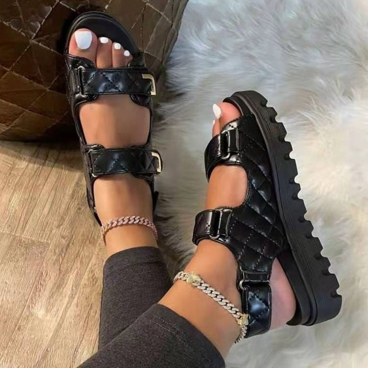 Velcro Platform Sandals - Heritage cosmetics and beauty care