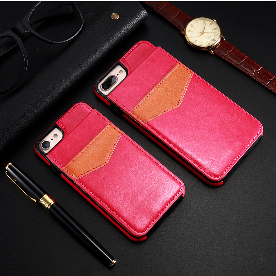 Compatible With Apple, Retro Leather Wallet Case For 8 7 6S 6 Plus Card Slot Holder Phone Cases Heritage cosmetics and beauty care