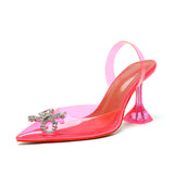 Women's Bow Transparent High Heels - Heritage cosmetics and beauty care