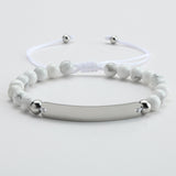 Personalized Beaded Adjustable Engraved Bar Bracelets - Heritage cosmetics and beauty care