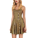 Women's Shiny Mermaid Sleeveless Short Tank Dresses Heritage cosmetics and beauty care