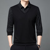 Men's False Two Pieces Knitwear Bottoming Sweater - Heritage cosmetics and beauty care