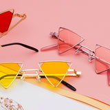 new sunglasses punk wind triangle hollow sunglasses glasses Europe and the United States personality metal sunglasses - Heritage cosmetics and beauty care