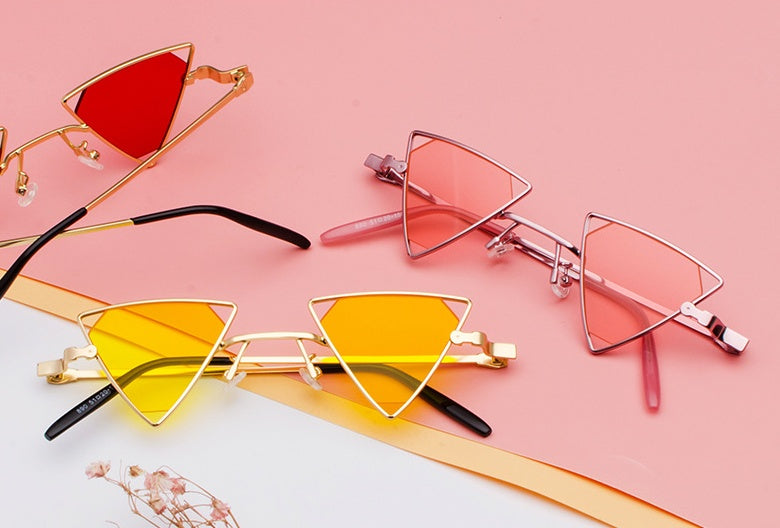 new sunglasses punk wind triangle hollow sunglasses glasses Europe and the United States personality metal sunglasses - Heritage cosmetics and beauty care