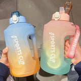 Extra Large Capacity  Cup With Straw Fitness Sports Water Bottle Fitness Big Bottles - Heritage cosmetics and beauty care