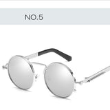 New spring mirror leg sunglasses Metal round frame retro sunglasses Colorful reflective European and American trend sunglasses - Heritage cosmetics and beauty care