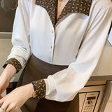 Women's Shirts All-match Retro Hong Kong Style Temperament Shirt Long-sleeved Tops Heritage cosmetics and beauty care