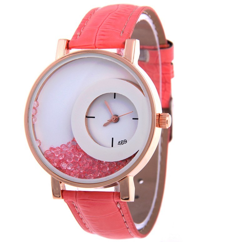 Amazon Explosion Brand, Europe And America Hot Fashion Quartz Watches 489 Full Drilling Quicksand Female Watches Female - Heritage cosmetics and beauty care