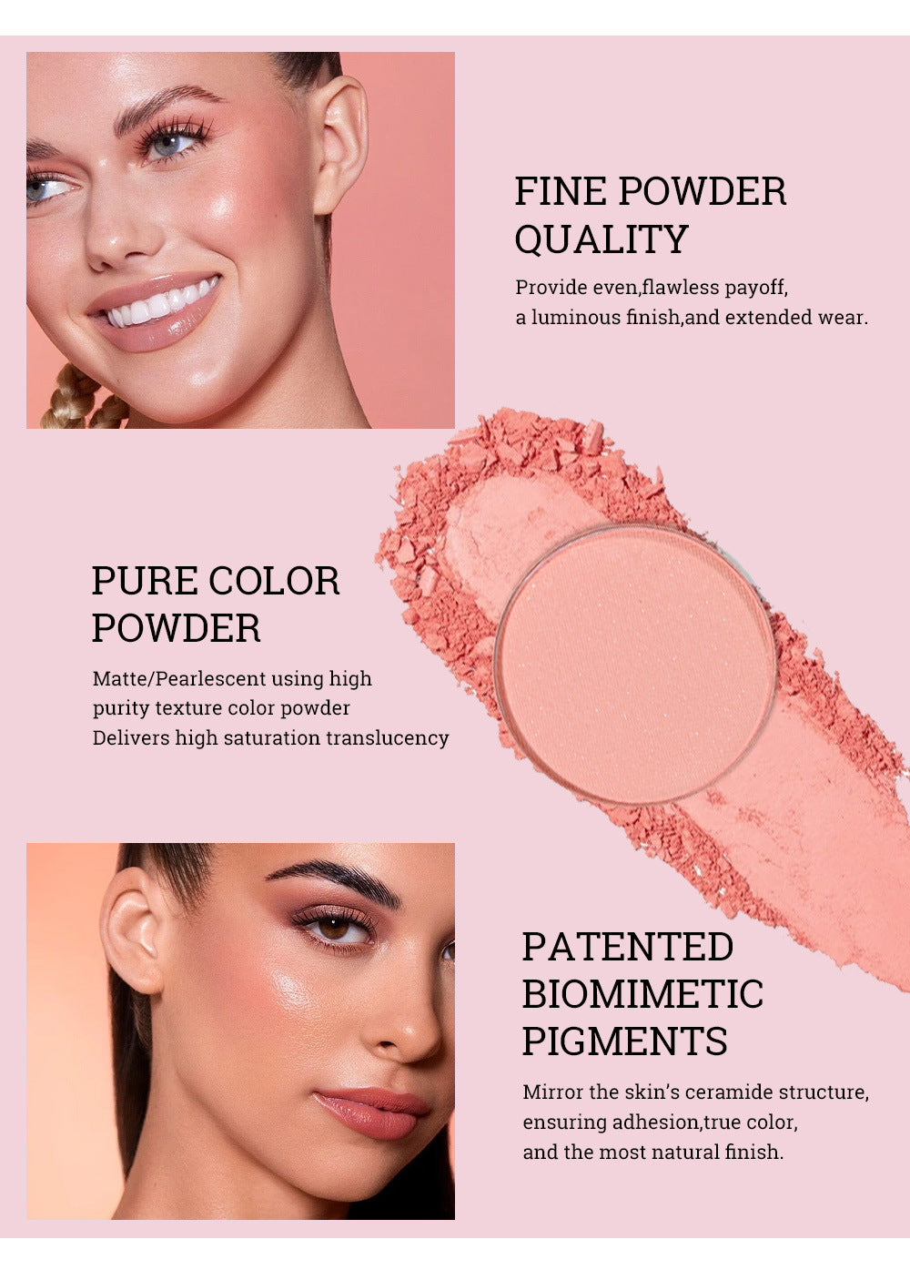 Beauty Matte Rouge Blush Repair Three-dimensional Eye Shadow Six-color Integrated - Heritage cosmetics and beauty care