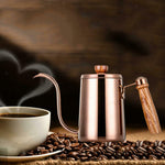 Thickened 304 Stainless Steel Wooden Handle Hand Brew Coffee Maker Heritage cosmetics and beauty care