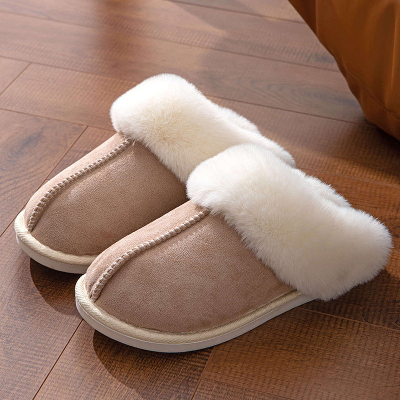 Fluffy Slippers Autumn Winter Home Indoor Cotton Slippers Warm Slugged Bottom Home Heritage cosmetics and beauty care