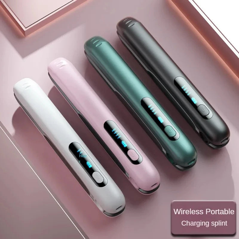 Wireless Hair Straightener Flat Iron Mini 2 IN 1 Roller USB 5000mAh Max 200 Degree Portable Cordless Curler 4 Levels Dry And Wet Uses - Heritage cosmetics and beauty care