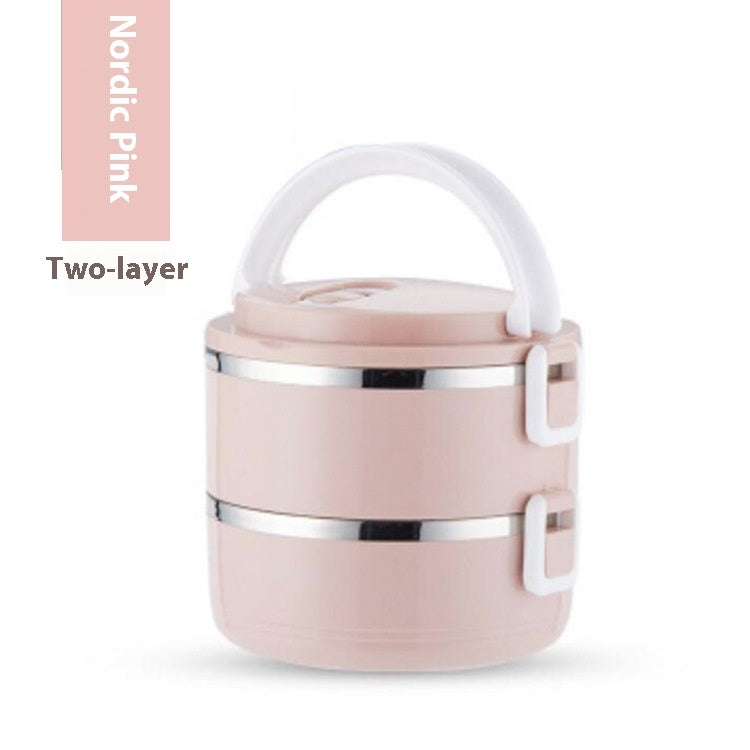 Student Compartment Multi-layer Round Stainless Steel Insulated Lunch Box - Heritage cosmetics and beauty care