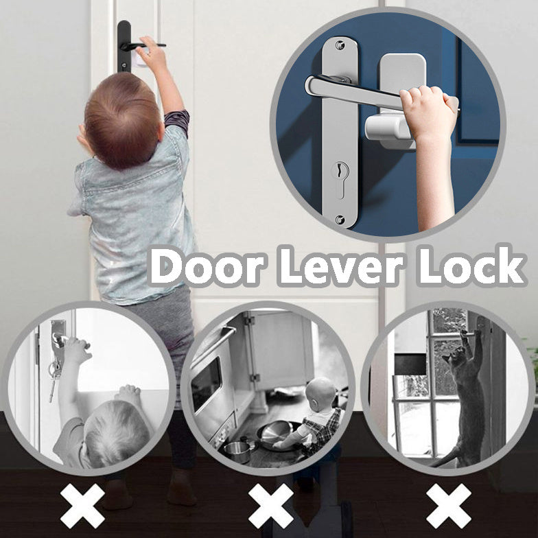 Door Lever Lock Child Pets Safety Lock Door Handle Fixed Anti-theft For Door Children Safety Care Door Stops - Heritage cosmetics and beauty care