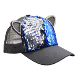 Children's Caps Girls Boys Hats Sequins Cat Ears Sun Visor Baseball Net Caps - Heritage cosmetics and beauty care