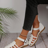 Women's Flat-heeled Closed-toe Hollow Retro Woven Fisherman Sandals Heritage cosmetics and beauty care