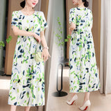 Casual Extra Large Size Cotton Silk Mother Loose Dress Women - Heritage cosmetics and beauty care