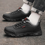 Artificial Leather Cotton Fur Men's Leather Casual Sneaker Warm Shoes - Heritage cosmetics and beauty care