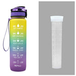 1L Tritan Water Bottle With Time Marker Bounce Cover Motivational Water Bottle Cycling Leakproof Cup For Sports Fitness Bottles - Heritage cosmetics and beauty care