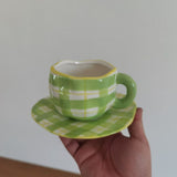 Ceramic Tulip Coffee Cup And Saucer Set