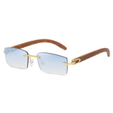 New Fashion Sunglasses Men's Clear Rimless Sunglasses Ocean Piece Diamond Trimmi - Heritage cosmetics and beauty care