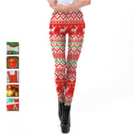 Women Christmas Digital Print Tight Leggings - Heritage cosmetics and beauty care