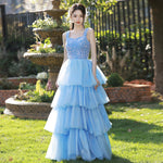 Women's Blue Halter Wedding Gown Birthday Host - Heritage cosmetics and beauty care