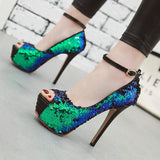 Super high heel sequined high heels - Heritage cosmetics and beauty care