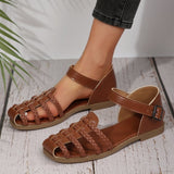 Women's Flat-heeled Closed-toe Hollow Retro Woven Fisherman Sandals Heritage cosmetics and beauty care