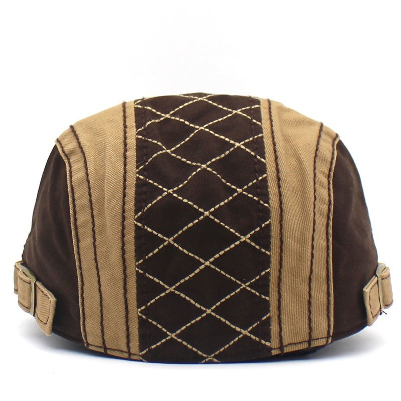 Cotton Washed Cotton Cap Plaid Embroidery Advance Hats Spring - Heritage cosmetics and beauty care