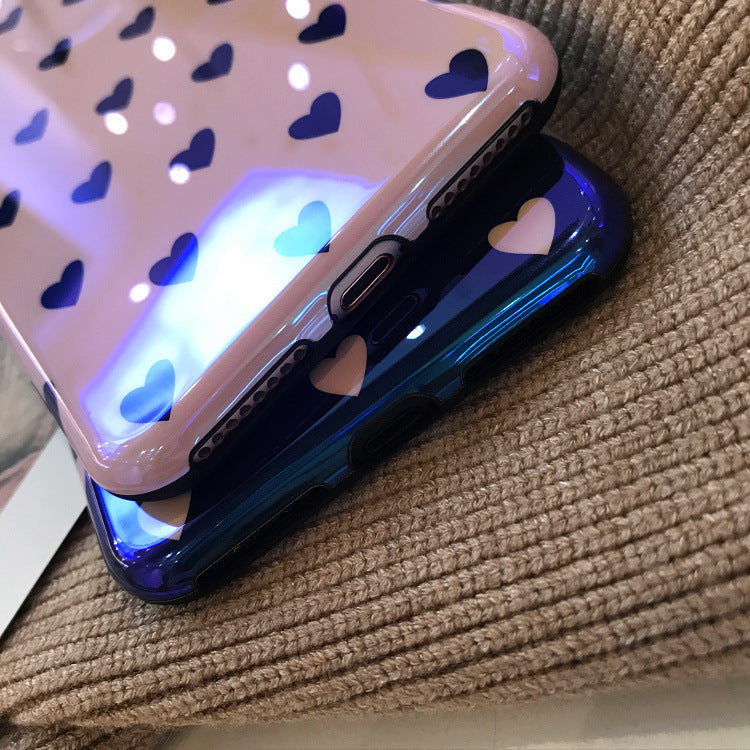 Blu-ray Laser Gradient Case For  Love Heart Phone Cases For Glossy Soft Silicon Back Cover Heritage cosmetics and beauty care