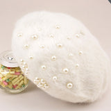 Women's Winter Korean Hats Trendy Pearl Rabbit Fur - Heritage cosmetics and beauty care