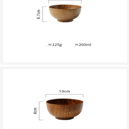 Wooden Bowl Japanese Style Wood Rice Soup Bowl Salad Bowl Food Container Large Small Bowl for Kids Tableware Wooden Utensils