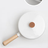 Enamel Enamel Soup Pot Non-stick Double Mouth Wooden Handle - Heritage cosmetics and beauty care