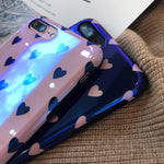 Blu-ray Laser Gradient Case For  Love Heart Phone Cases For Glossy Soft Silicon Back Cover Heritage cosmetics and beauty care