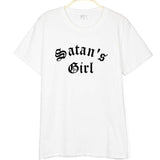 Satan's Girl Letter Print Men's and Women's T-Shirts Heritage cosmetics and beauty care