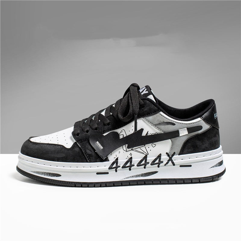 Distressed Graffiti Skateboard Shoes Men's Sneakers - Heritage cosmetics and beauty care