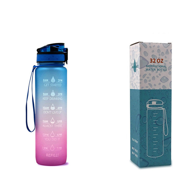 1L Tritan Water Bottle With Time Marker Bounce Cover Motivational Water Bottle Cycling Leakproof Cup For Sports Fitness Bottles - Heritage cosmetics and beauty care