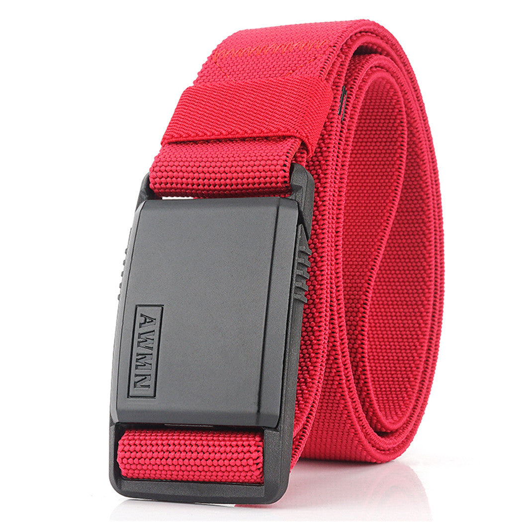 Automatic buckle elastic canvas belt - Heritage cosmetics and beauty care