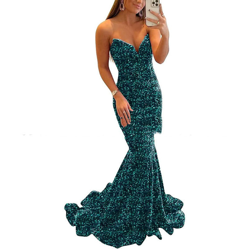 Sequin Evening Dresses For Women Formal Sexy Long Prom Party Gowns - Heritage cosmetics and beauty care