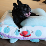 Clown Pet Sleeps In A Cozy Pet Bed - Heritage cosmetics and beauty care