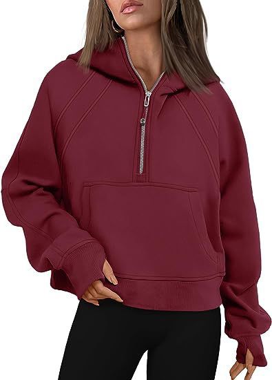 Zipper Hoodies Sweatshirts With Pocket Loose Sport Tops Long Sleeve Pullover Sweaters Winter Fall Outfits Women Clothing - Heritage cosmetics and beauty care