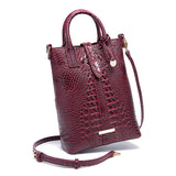 Women's Retro Multi-color Concave-convex Crocodile Pattern Shoulder Bag Heritage cosmetics and beauty care