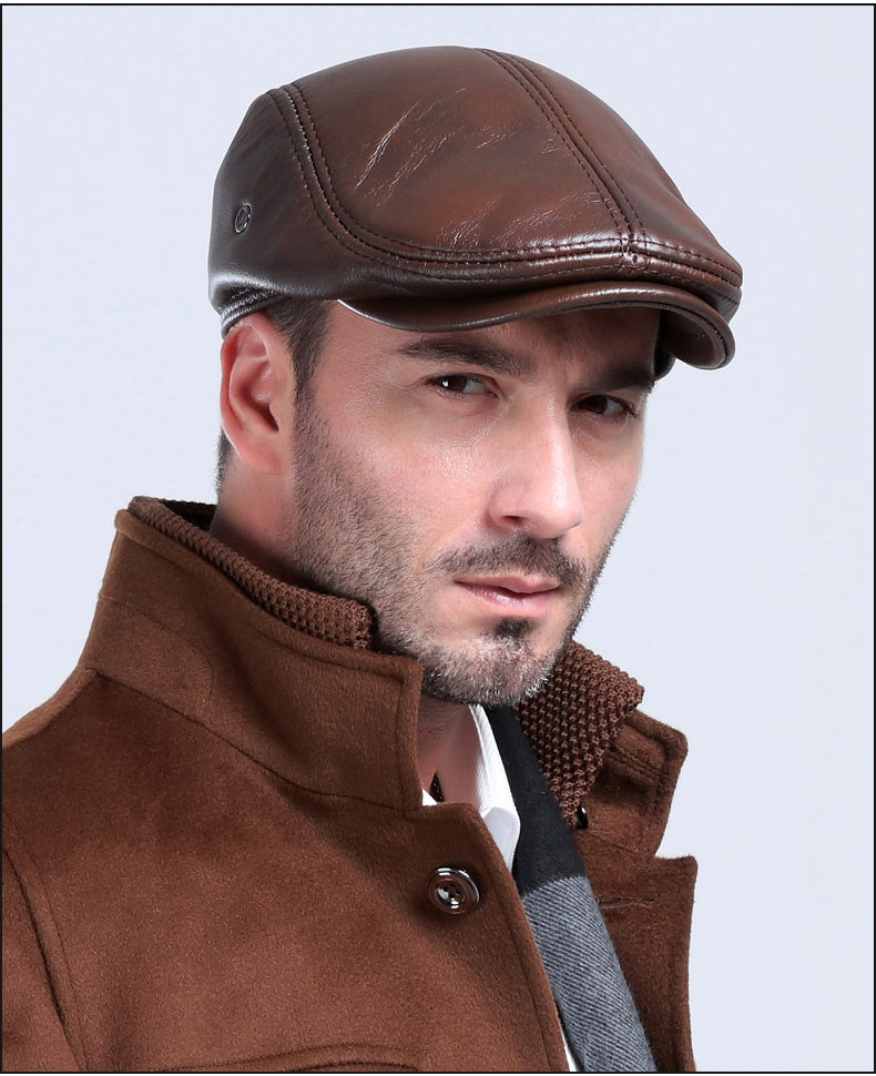 Middle-aged And Elderly Casual Leather Hats - Heritage cosmetics and beauty care