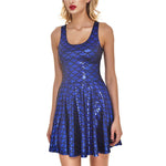 Women's Shiny Mermaid Sleeveless Short Tank Dresses Heritage cosmetics and beauty care